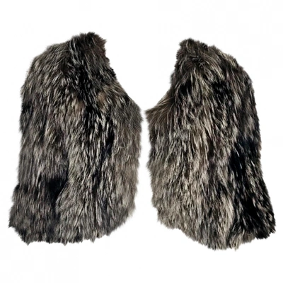 Pre-owned Amanda Wakeley Grey Fur Jacket