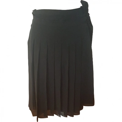 Pre-owned Ferragamo Silk Mid-length Skirt In Black