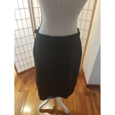 Pre-owned Ferragamo Silk Mid-length Skirt In Black