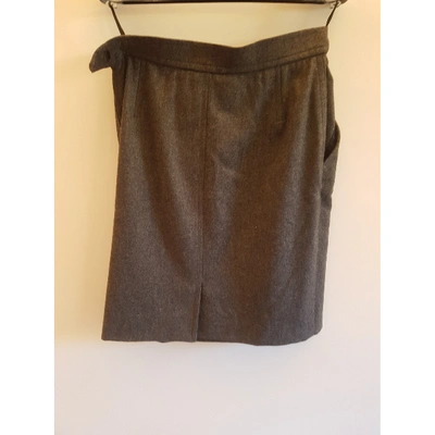 Pre-owned Saint Laurent Cashmere Mini Skirt In Grey