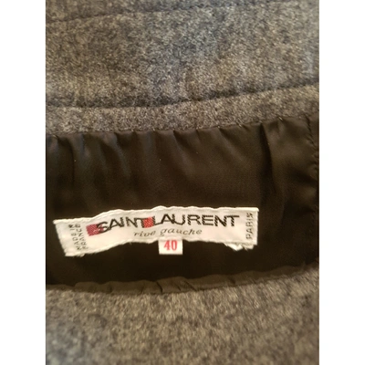 Pre-owned Saint Laurent Cashmere Mini Skirt In Grey