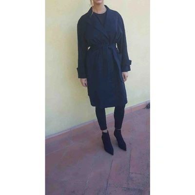 Pre-owned Aglini Blue Wool Trench Coat