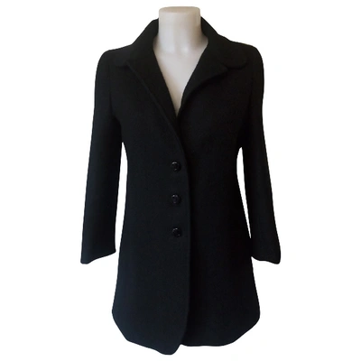 Pre-owned Krizia Wool Coat In Black