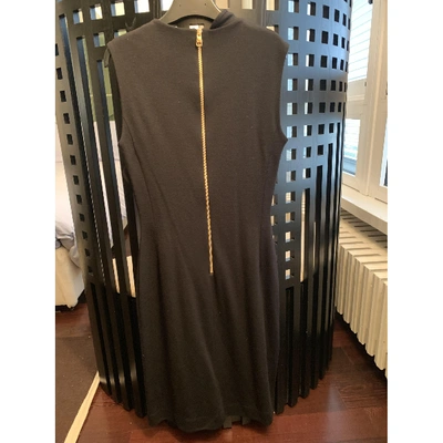 Pre-owned Ferragamo Wool Mid-length Dress In Black