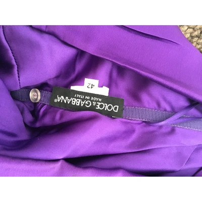 Pre-owned Dolce & Gabbana Silk Mini Dress In Purple