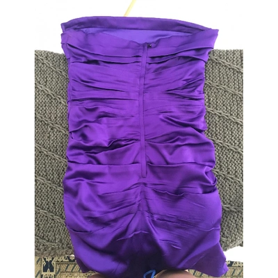Pre-owned Dolce & Gabbana Silk Mini Dress In Purple