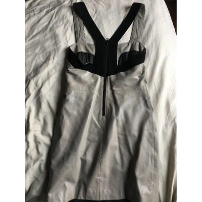 Pre-owned American Retro Leather Mini Dress In Grey