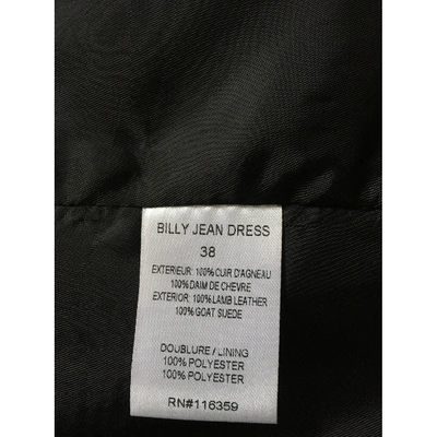 Pre-owned American Retro Leather Mini Dress In Grey