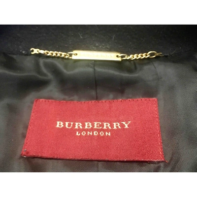 Pre-owned Burberry Wool Caban In Navy