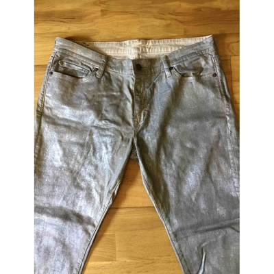 Pre-owned Ralph Lauren Silver Cotton Trousers