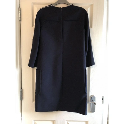 Pre-owned Mulberry Wool Mid-length Dress In Navy
