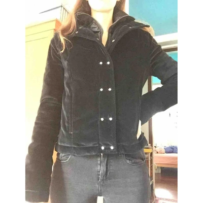 Pre-owned Fay Velvet Short Vest In Black
