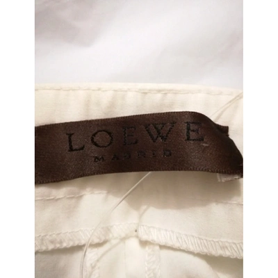 Pre-owned Loewe Trousers In White