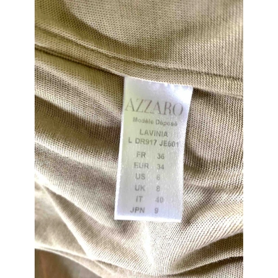 Pre-owned Azzaro Beige Silk Dress