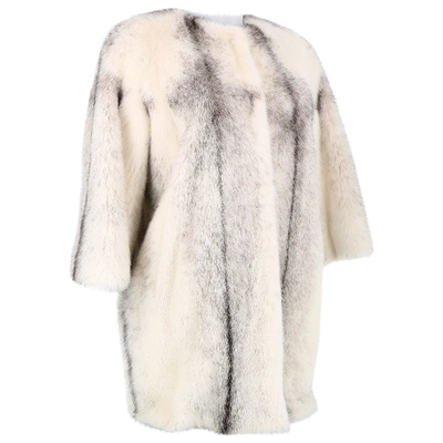 Pre-owned Yves Salomon White Fur Coat
