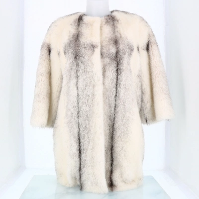 Pre-owned Yves Salomon White Fur Coat