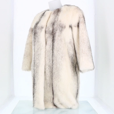 Pre-owned Yves Salomon White Fur Coat