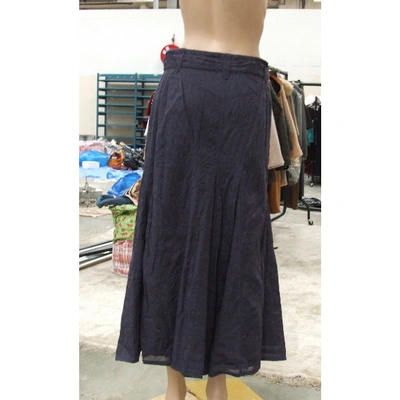 Pre-owned Nicole Farhi Wool Skirt In Blue