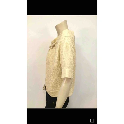 Pre-owned Moschino Gold Polyester Top