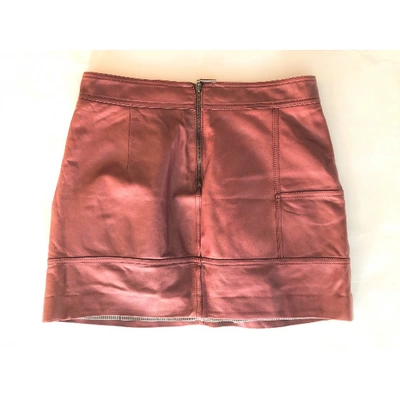 Pre-owned Brunello Cucinelli Leather Mini Skirt In Camel