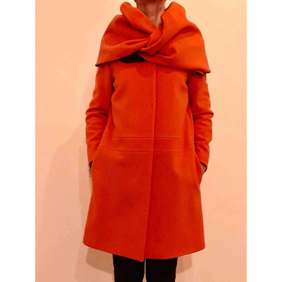 Pre-owned Msgm Wool Coat In Orange