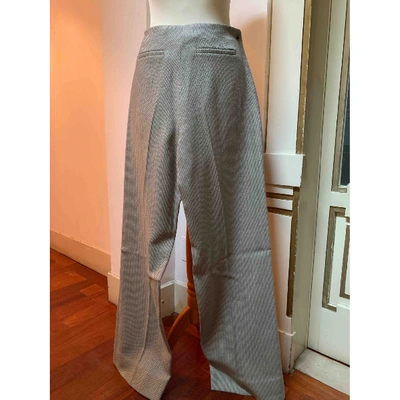 Pre-owned Luisa Beccaria Grey Wool Trousers