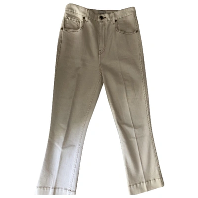 Pre-owned Khaite Beige Cotton - Elasthane Jeans