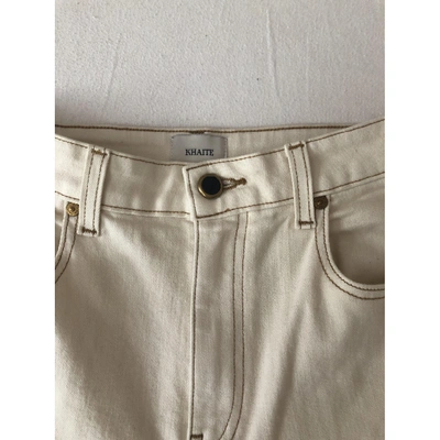 Pre-owned Khaite Beige Cotton - Elasthane Jeans