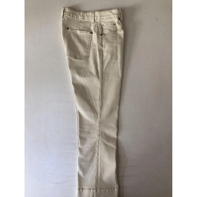 Pre-owned Khaite Beige Cotton - Elasthane Jeans