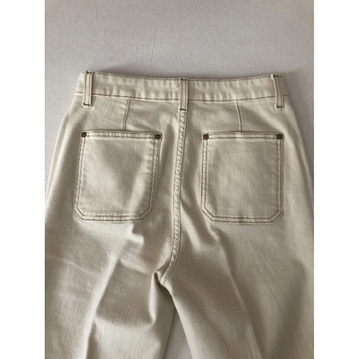 Pre-owned Khaite Beige Cotton - Elasthane Jeans