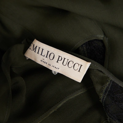 Pre-owned Emilio Pucci Silk Mini Dress In Khaki