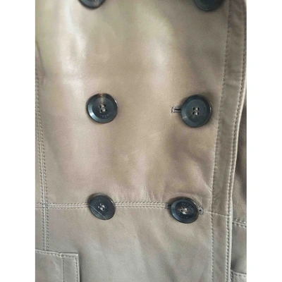Pre-owned Gucci Grey Leather Leather Jacket