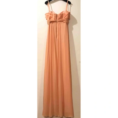 Pre-owned Ted Baker Silk Maxi Dress In Orange