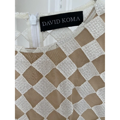 Pre-owned David Koma Lace Blouse In White