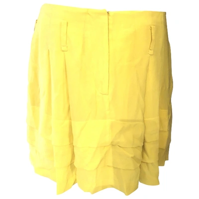 Pre-owned Balenciaga Silk Mini Skirt In Yellow