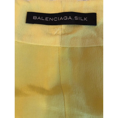 Pre-owned Balenciaga Silk Mini Skirt In Yellow