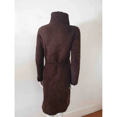 Pre-owned Burberry Brown Shearling Coat