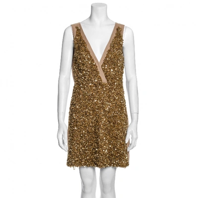 Pre-owned Stella Mccartney Mini Dress In Gold