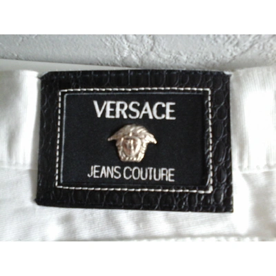 Pre-owned Versace Jeans White Cotton Trousers