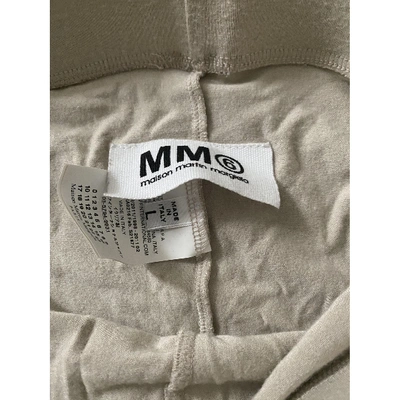 MM6 MAISON MARGIELA Pre-owned Ecru Spandex Trousers