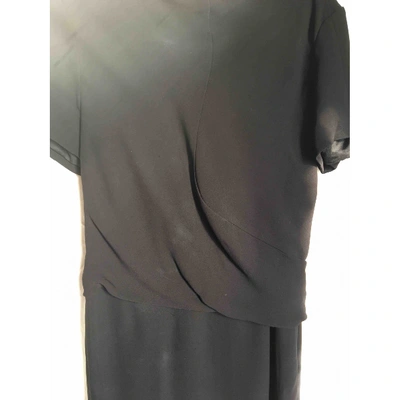 Pre-owned Louis Vuitton Silk Mid-length Dress In Black