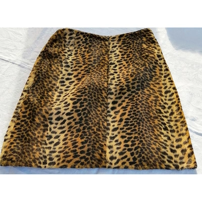 Pre-owned Karen Millen Brown Fur Skirt