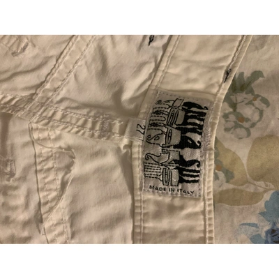 Pre-owned Anna Sui Straight Pants In White