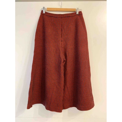 Pre-owned Pinko Wool Large Pants In Red