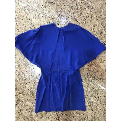 Pre-owned Opening Ceremony Silk Mini Dress In Blue