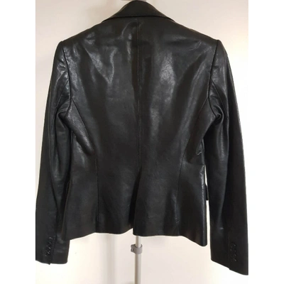 Pre-owned Ralph Lauren Leather Biker Jacket In Black