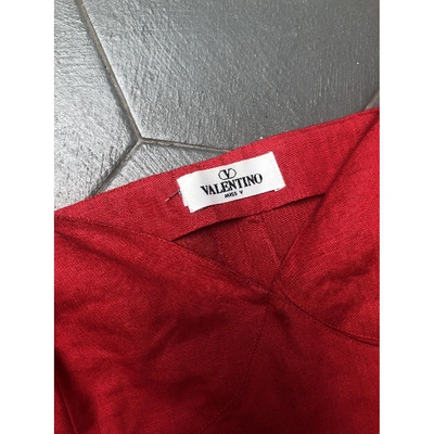 Pre-owned Valentino Red Linen Dress