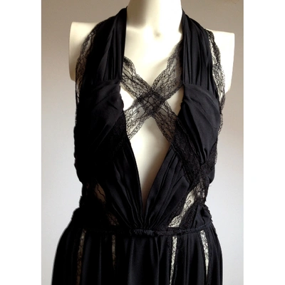 Pre-owned Nina Ricci Silk Maxi Dress In Black