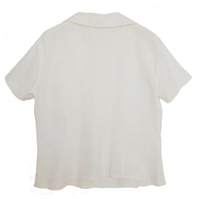 Pre-owned Valentino White Linen  Top