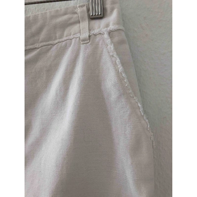 Pre-owned Vanessa Bruno Linen Mid-length Skirt In White